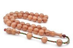 Zeyzun İmzalı Küre Kesim Beyaz Sıkma Kehribar Tesbih 003