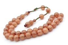 Zeyzun İmzalı Küre Kesim Beyaz Sıkma Kehribar Tesbih 003