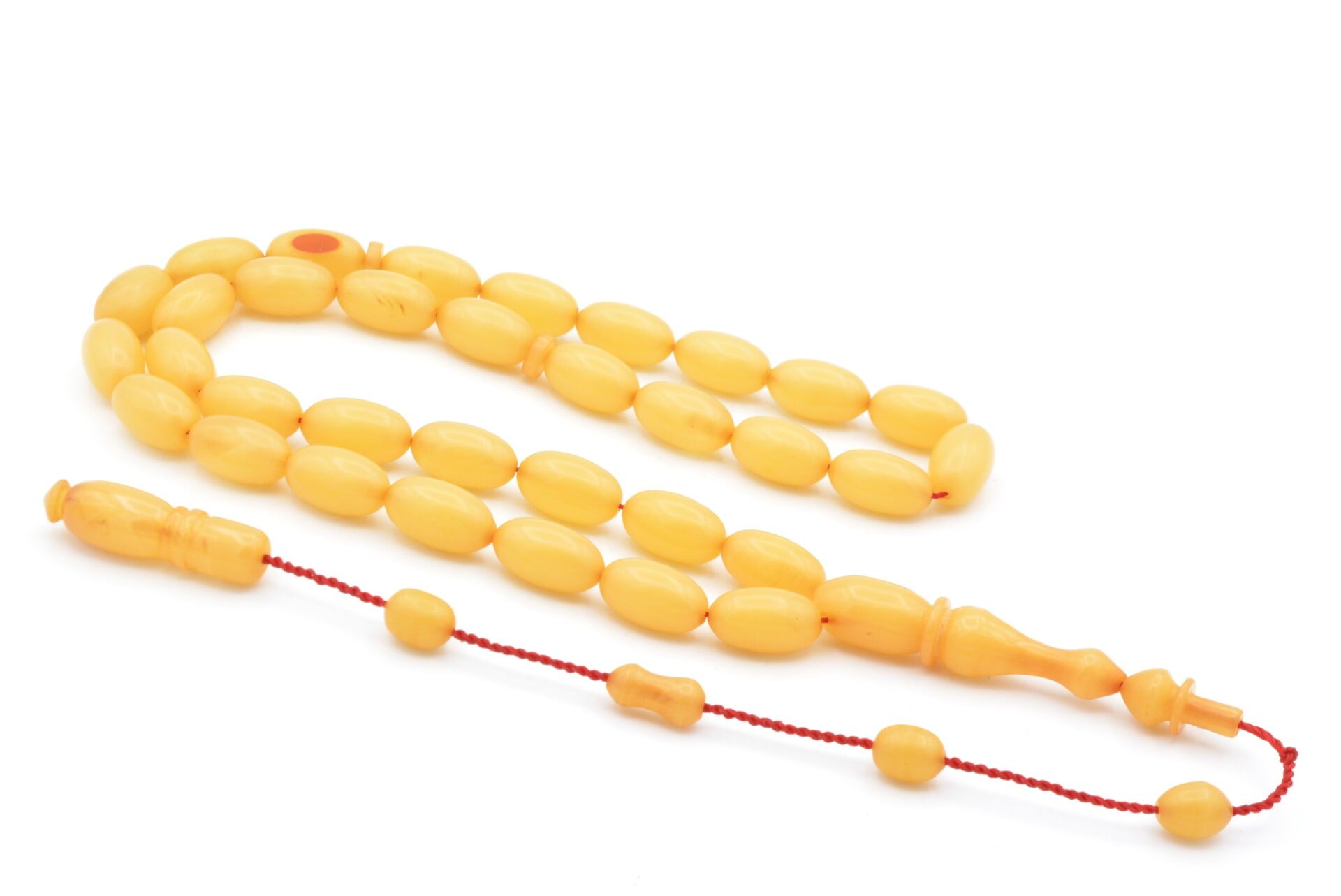 Usta İşi Sistemli Buğday Kesim Patinli Sıkma Kehribar Tesbih