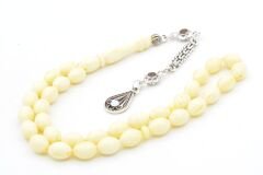 Beyzi Kesim Günlük Boy Hareli Beyaz Beyrut Kehribar Tesbih