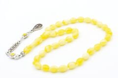 Beyzi Kesim Günlük Boy Sarı Beyaz Beyrut Kehribar Tesbih