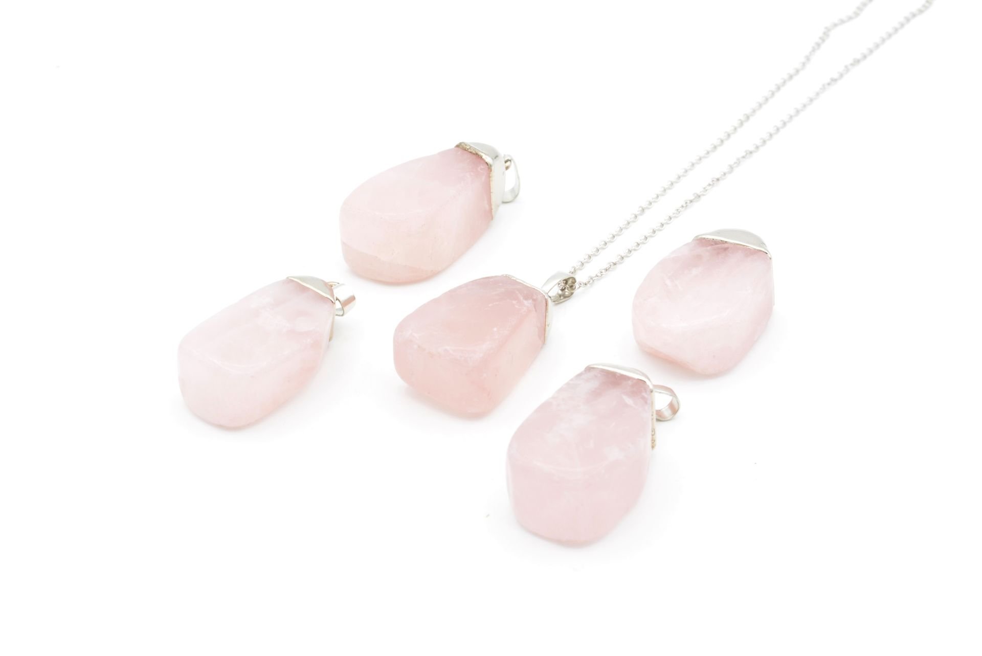 HAKİKİ DOĞAL PEMBE KUVARS KOLYE UCU 1.KALİTE 009