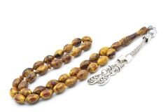 Beyzi Kesim İri Boy Sarı Kahverengi Beyrut Kehribar Tesbih