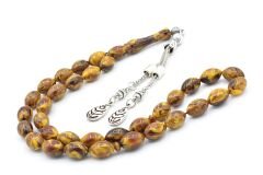 Beyzi Kesim İri Boy Sarı Kahverengi Beyrut Kehribar Tesbih