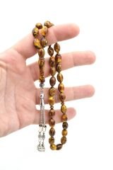 Beyzi Kesim İri Boy Sarı Kahverengi Beyrut Kehribar Tesbih