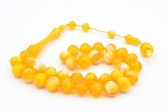 Sistemli Sığırcık Kesim Beyaz Sarı Uçak Camı Tesbih