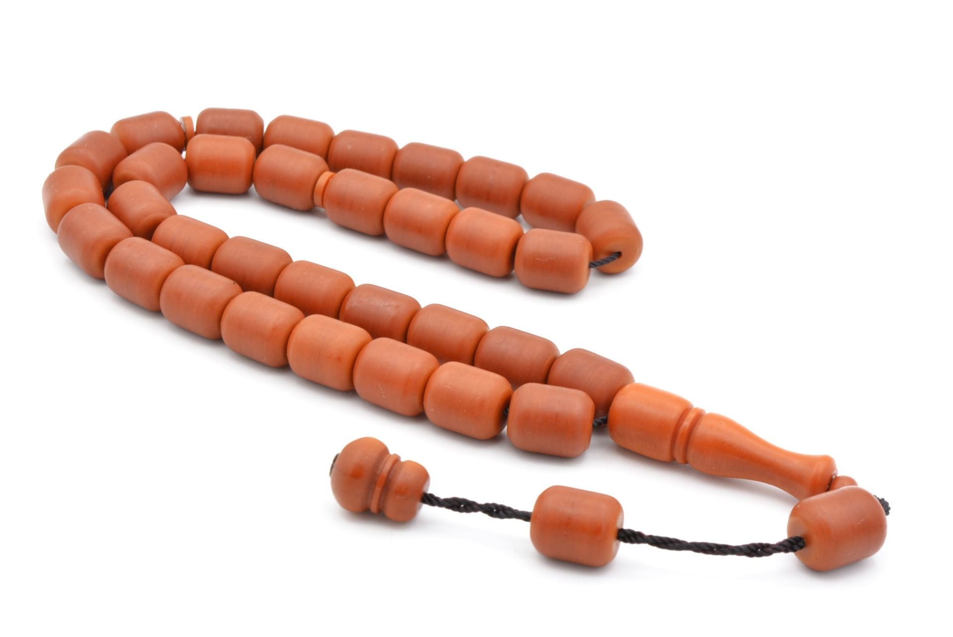 Sistemli Fıçı Kesim İri Boy Turuncu Fiber Tesbih 002