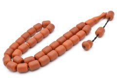 Sistemli Fıçı Kesim İri Boy Turuncu Fiber Tesbih 002