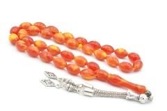 Beyzi Kesim İri Boy Sarı Kırmızı Beyrut Kehribar Tesbih