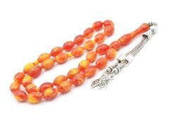 Beyzi Kesim İri Boy Sarı Kırmızı Beyrut Kehribar Tesbih