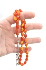 Beyzi Kesim İri Boy Sarı Kırmızı Beyrut Kehribar Tesbih