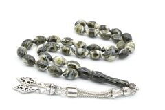 Beyzi Kesim İri Boy Yeşil Beyaz Beyrut Kehribar Tesbih