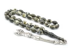 Beyzi Kesim İri Boy Yeşil Beyaz Beyrut Kehribar Tesbih