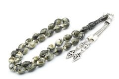 Beyzi Kesim İri Boy Yeşil Beyaz Beyrut Kehribar Tesbih