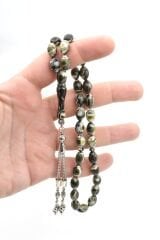 Beyzi Kesim İri Boy Yeşil Beyaz Beyrut Kehribar Tesbih