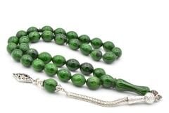 Gümüş Kamçılı Sığırcık Kesim Hareli Yeşil Katalin Tesbih