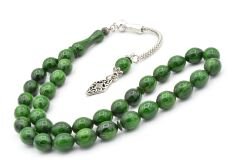 Gümüş Kamçılı Sığırcık Kesim Hareli Yeşil Katalin Tesbih