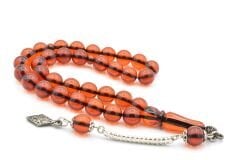 Gümüş Kamçılı Küre Kesim Kahverengi Katalin Tesbih