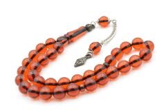 Gümüş Kamçılı Küre Kesim Kahverengi Katalin Tesbih