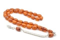 Gümüş Kamçılı Arpa Kesim Hareli Kahverengi Katalin Tesbih