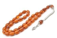 Gümüş Kamçılı Arpa Kesim Hareli Kahverengi Katalin Tesbih