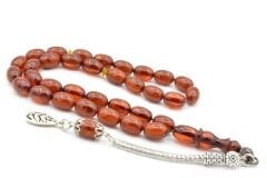 Gümüş Kamçılı Arpa Kesim Hareli Kahverengi Katalin Tesbih