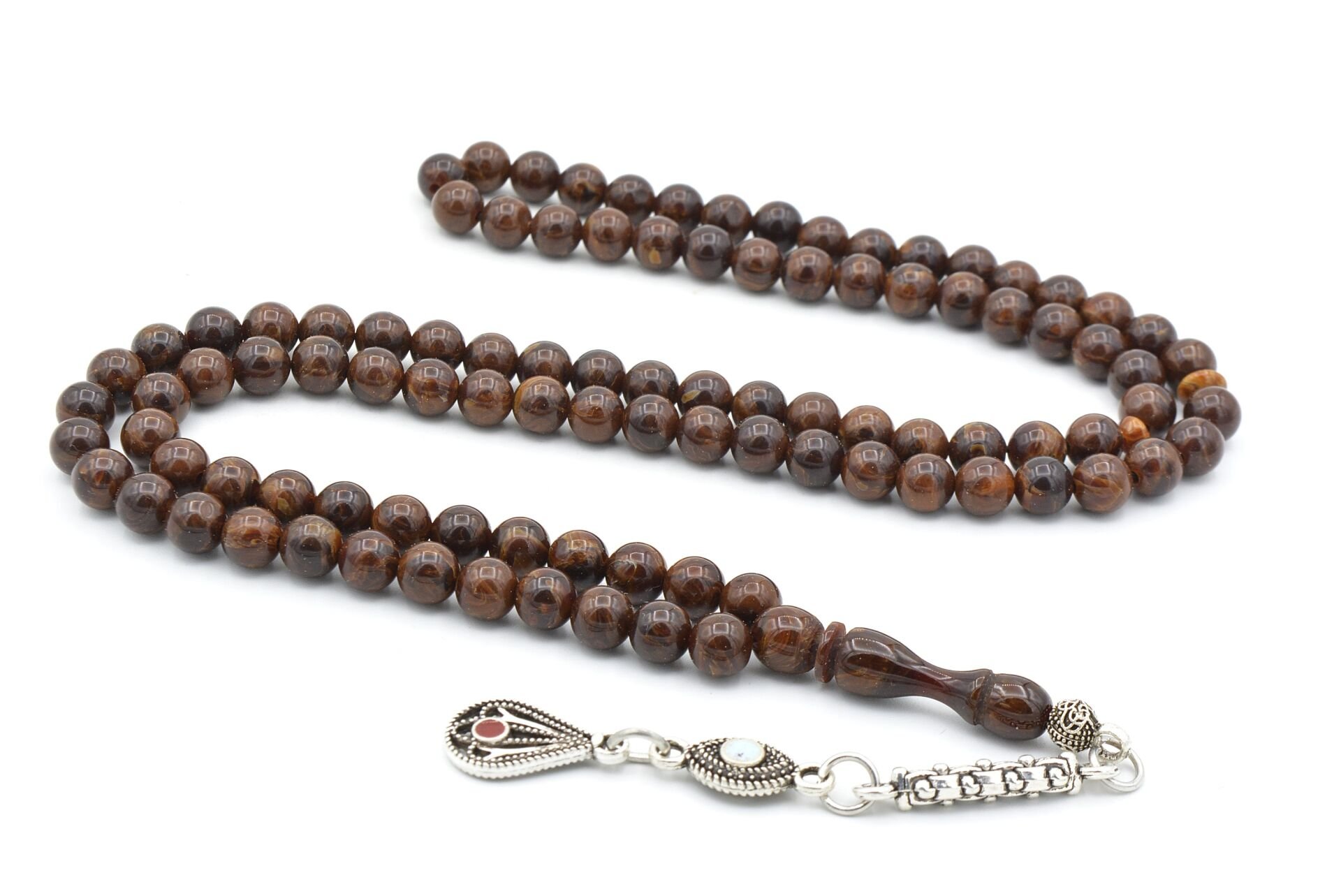 Küre Kesim 99 luk Koyu Kahverengi Beyrut Kehribar Tesbih