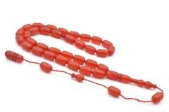 Sistemli Kapsül Kesim Bilek Boy Turuncu Sıkma Kehribar Tesbih 001