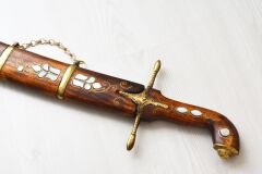 85 Cm Dekoratif El İşi Sedef İşlemeli Kılıç