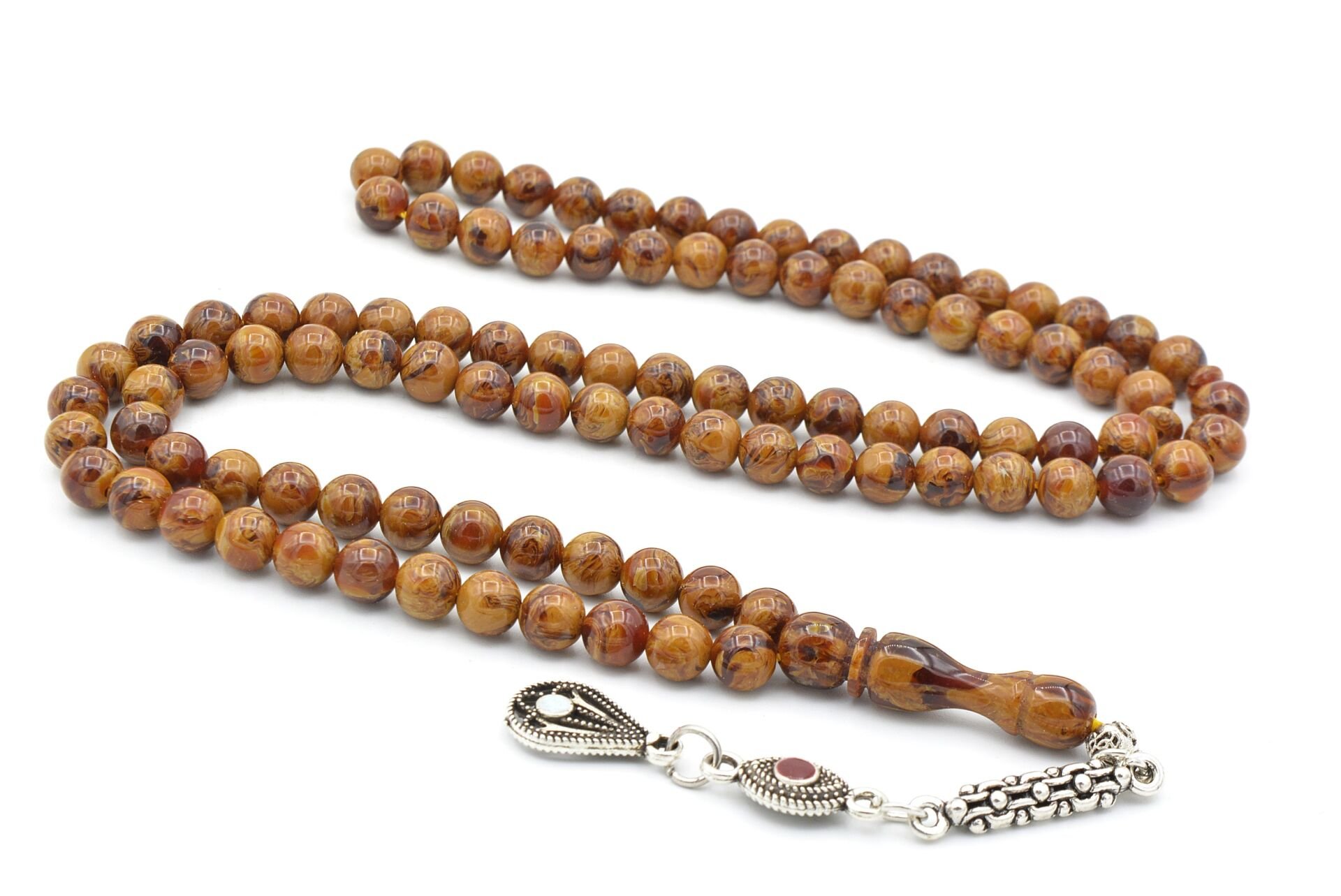 Küre Kesim 99 luk Hareli Kahverengi Beyrut Kehribar Tesbih