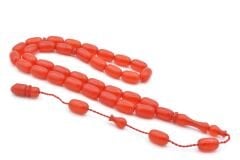 Sistemli Kapsül Kesim Bilek Boy Turuncu Sıkma Kehribar Tesbih 002