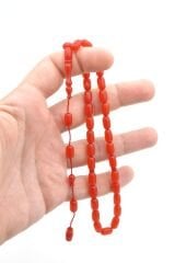 Sistemli Kapsül Kesim Bilek Boy Turuncu Sıkma Kehribar Tesbih 002