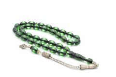 ARPA KESİM YEŞİL SÜRMELİ SIKMA KEHRİBAR TESBİH 1.KALİTE