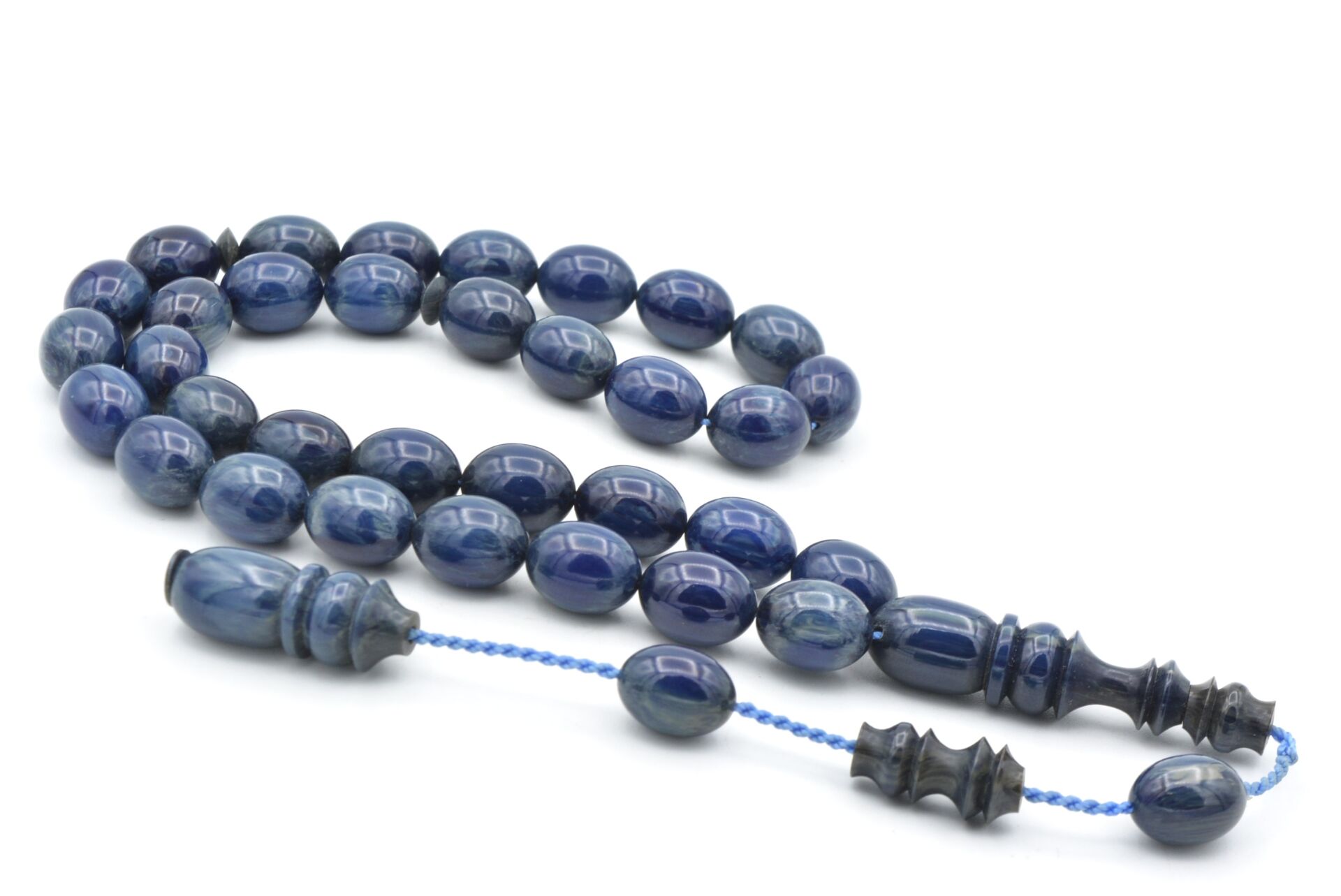 Usta İşi Sistemli Beyzi Kesim Lacivert Katalin Tesbih