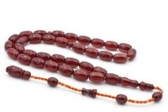 Ahmet Emin Yapımı Osmanlı Model İri Boy Vişne Sıkma Kehribar Tesbih