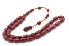 Ahmet Emin Yapımı Osmanlı Model İri Boy Vişne Sıkma Kehribar Tesbih