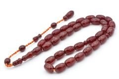 Ahmet Emin Yapımı Osmanlı Model İri Boy Vişne Sıkma Kehribar Tesbih