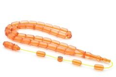 Hacı Tüver İmzalı Kapsül Pembe Ateş Kehribar Tesbih