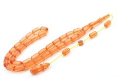 Hacı Tüver İmzalı Kapsül Pembe Ateş Kehribar Tesbih