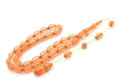 Hacı Tüver İmzalı Beyzi Pembe Ateş Kehribar Tesbih