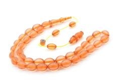 Hacı Tüver İmzalı Beyzi Pembe Ateş Kehribar Tesbih