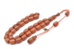 Cüneyd Usta İmzalı Kapsül Bej Sıkma Kehribar Tesbih