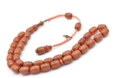 Cüneyd Usta İmzalı Kapsül Bej Sıkma Kehribar Tesbih