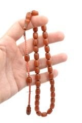 Cüneyd Usta İmzalı Kapsül Bej Sıkma Kehribar Tesbih