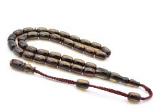 Cüneyd Usta Yapımı Kapsül Mavi Sıkma Kehribar Tesbih