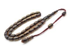 Cüneyd Usta Yapımı Kapsül Mavi Sıkma Kehribar Tesbih