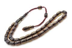 Cüneyd Usta Yapımı Kapsül Mavi Sıkma Kehribar Tesbih