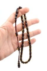 Cüneyd Usta Yapımı Kapsül Mavi Sıkma Kehribar Tesbih