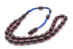 Cüneyd Usta Yapımı Beyzi Mor Sıkma Kehribar Tesbih