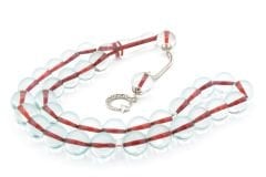 Kokulu İri Boy Küre Kesim Açık Mavi Toz Kehribar Tesbih 14 Mm